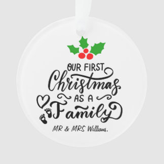 Unsere ersten Weihnachten als Mama und Vater Foto Ornament
