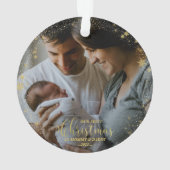 Unsere ersten Weihnachten als Mama und Vater Gilde Ornament (Rückseite)