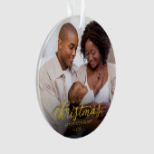 Unsere ersten Weihnachten als Mama und Vater Gold Ornament (Vorderseite)