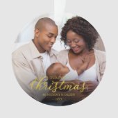Unsere ersten Weihnachten als Mama und Vater Gold Ornament (Vorderseite)
