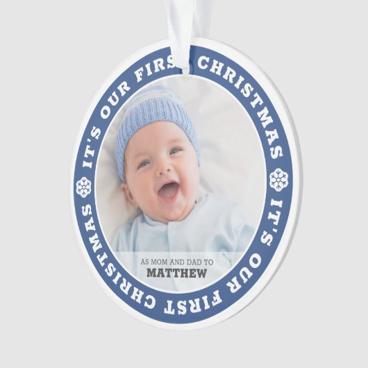 Unsere ersten Weihnachten als Mama und Vater Moder Ornament (Vorderseite)