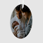 Unsere ersten Weihnachten als Mama und Vater Snowf Ornament (Vorderseite)