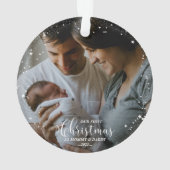 Unsere ersten Weihnachten als Mama und Vater Snowf Ornament (Rückseite)