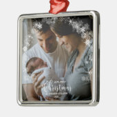 Unsere ersten Weihnachten als Mama und Vater Snowf Ornament Aus Metall (Links)