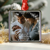 Unsere ersten Weihnachten als Mama und Vater Snowf Ornament Aus Metall