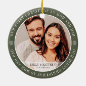 Unsere ersten Weihnachten als Mama & Vater Moderne Keramik Ornament (Hinten)