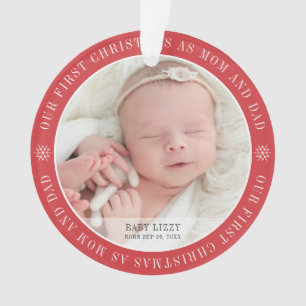 Unsere ersten Weihnachten als Mama & Vater Moderne Ornament