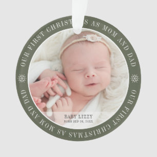 Unsere ersten Weihnachten als Mama & Vater Moderne Ornament