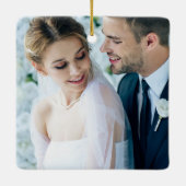 Unsere ersten Weihnachten als Mr. 2 Fotos Script Keramikornament (Rückseite)