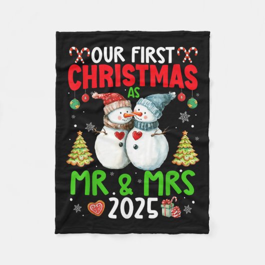 Unsere ersten Weihnachten als Mr. &amp; Mrs. 2025  Fleecedecke (Vorderseite)