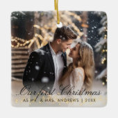Unsere ersten Weihnachten als Mr. & Mrs. 2 Foto Keramikornament (Vorderseite)