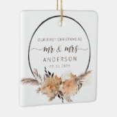 Unsere ersten Weihnachten als Mr. & Mrs. Boho Terr Keramikornament (Rechts)