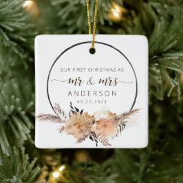 Unsere ersten Weihnachten als Mr. & Mrs. Boho Terr Keramikornament