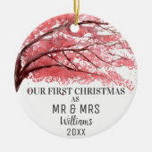 Unsere ersten Weihnachten als MR & MRS Cherry Blos Keramik Ornament (Vorne)