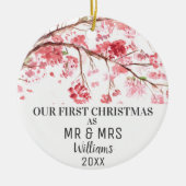 Unsere ersten Weihnachten als MR & MRS Cherry Blos Keramik Ornament (Vorne)