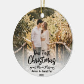 Unsere ersten Weihnachten als Mr. & Mrs. Custom 2 Keramik Ornament (Links)