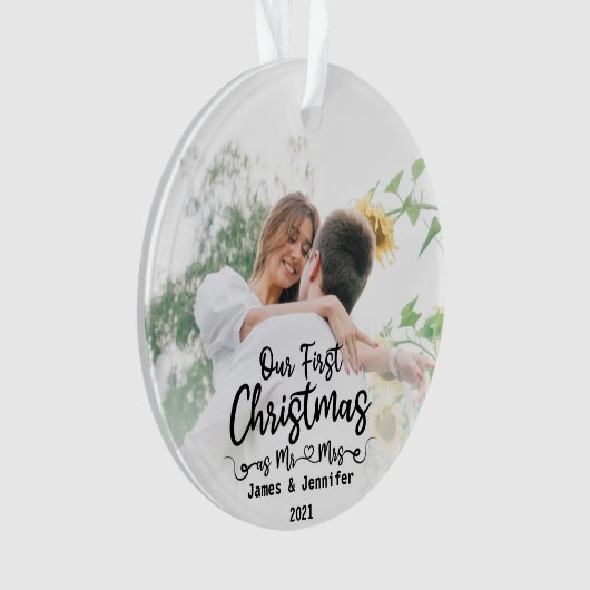 Unsere ersten Weihnachten als Mr. & Mrs. Custom 2 Ornament (Vorderseite)