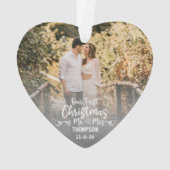 Unsere ersten Weihnachten als Mr. & Mrs. Custom 2  Ornament (Rückseite)