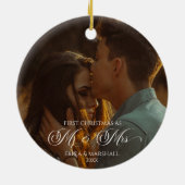 Unsere ersten Weihnachten als Mr & Mrs Custom Pict Keramik Ornament (Hinten)