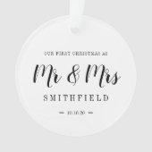 Unsere ersten Weihnachten als Mr. & Mrs. Custom We Ornament (Vorderseite)