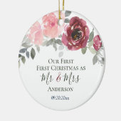 Unsere ersten Weihnachten als Mr. & Mrs. Elegant F Keramik Ornament (Links)