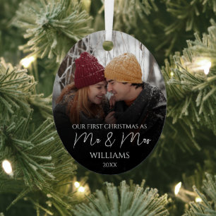 Unsere ersten Weihnachten als Mr. & Mrs. Elegant F Ornament Aus Metall
