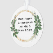 Unsere ersten Weihnachten als Mr. & Mrs. Elegant O Ornament (Vorderseite)