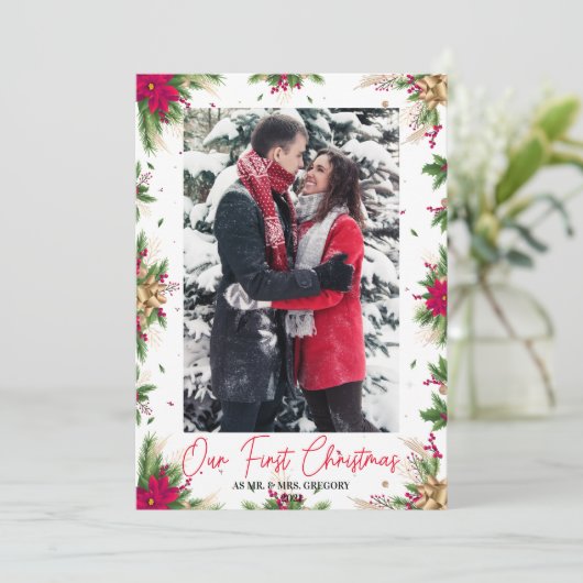 Unsere ersten Weihnachten als Mr. & Mrs. Floral Fo (Stehend Vorderseite)