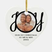 Unsere ersten Weihnachten als Mr. & Mrs. Foto Keramik Ornament (Vorne)