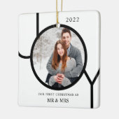 Unsere ersten Weihnachten als Mr. & Mrs. Foto Keramikornament (Links)