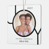 Unsere ersten Weihnachten als Mr. & Mrs. Foto Keramikornament (Links)