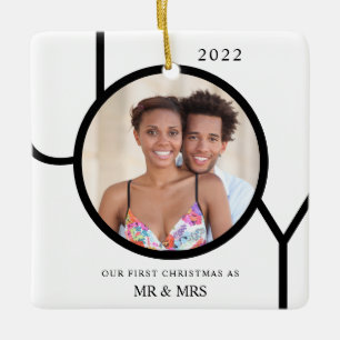 Unsere ersten Weihnachten als Mr. & Mrs. Foto Keramikornament