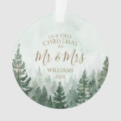 Unsere ersten Weihnachten als Mr. & Mrs. Foto Pine Ornament (Vorderseite)