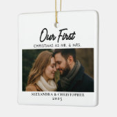 Unsere ersten Weihnachten als Mr. & Mrs. Foto Verh Keramikornament (Links)