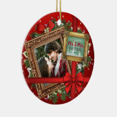 Unsere ersten Weihnachten als Mr. & Mrs. Gold Fram Keramik Ornament (Rechts)