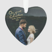 Unsere ersten Weihnachten als Mr. & Mrs. Heart Sha Ornament (Vorderseite)