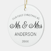Unsere ersten Weihnachten als Mr & Mrs. Holiday We Keramik Ornament (Links)