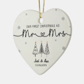 Unsere ersten Weihnachten als Mr. & Mrs. Keramik Ornament (Links)