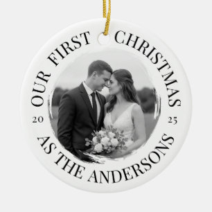 Unsere ersten Weihnachten als Mr. & Mrs. Keramik Ornament