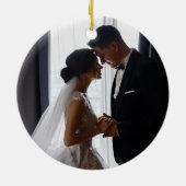 Unsere ersten Weihnachten als Mr. & Mrs. Names & F Keramik Ornament (Hinten)