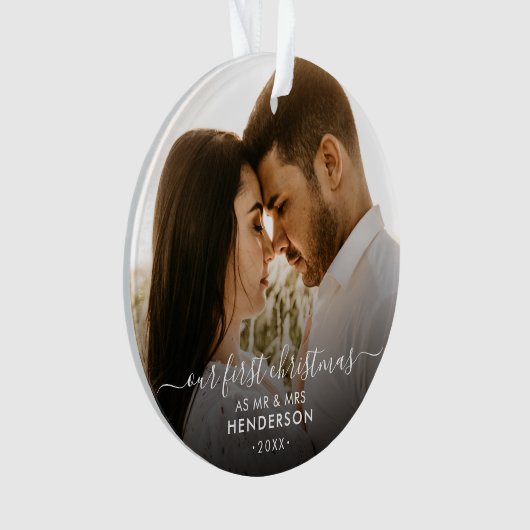 Unsere ersten Weihnachten als Mr. & Mrs. (oder and Ornament (Vorderseite)