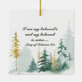 Unsere ersten Weihnachten als Mr. & Mrs. Pine Tree Keramikornament (Rückseite)