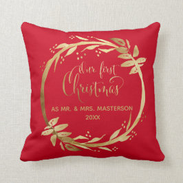 Unsere ersten Weihnachten als Mr. & Mrs. | Red Gol Kissen