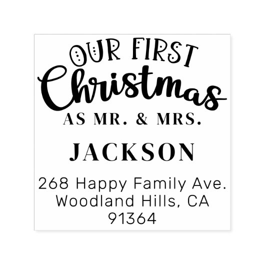 Unsere ersten Weihnachten als MR & MRS Rücksendead Permastempel (Design)