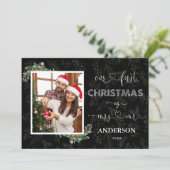 Unsere ersten Weihnachten als Mr. & Mrs. Script Fo Einladung (Stehend Vorderseite)