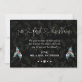 Unsere ersten Weihnachten als Mr. & Mrs. Script Fo Einladung (Rückseite)