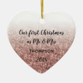 Unsere ersten Weihnachten als Mr. & Mrs. Verheirat Keramik Ornament (Vorne)