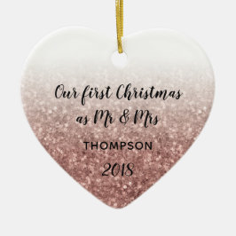 Unsere ersten Weihnachten als Mr. & Mrs. Verheirat Keramik Ornament