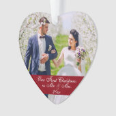 Unsere ersten Weihnachten als Mr. & Mrs. Wedding H Ornament (Vorderseite)