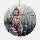 Unsere ersten Weihnachten als Mr. und Mrs. Christm Keramik Ornament (Hinten)